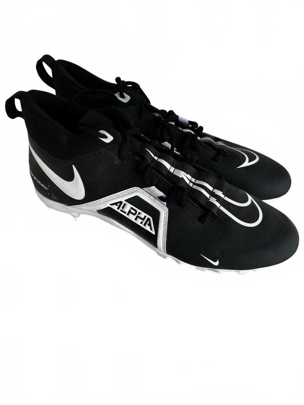 Nike Alpha Menace Varsity 3 Cleats Men 14 Black White NWOT